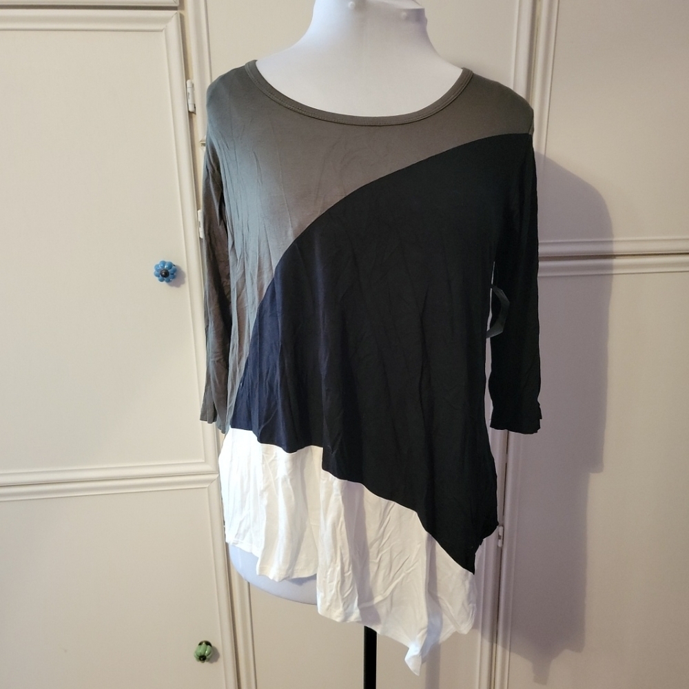 Karen Kane Colorblock Asymmetrical Top